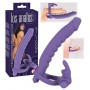 Fallo anale vibrante indossabile strap oncon anello fallico vibrante DOUBLE DELIGHT