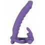 Fallo anale vibrante indossabile strap oncon anello fallico vibrante DOUBLE DELIGHT