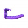 Fallo anale vibrante indossabile strap oncon anello fallico vibrante DOUBLE DELIGHT