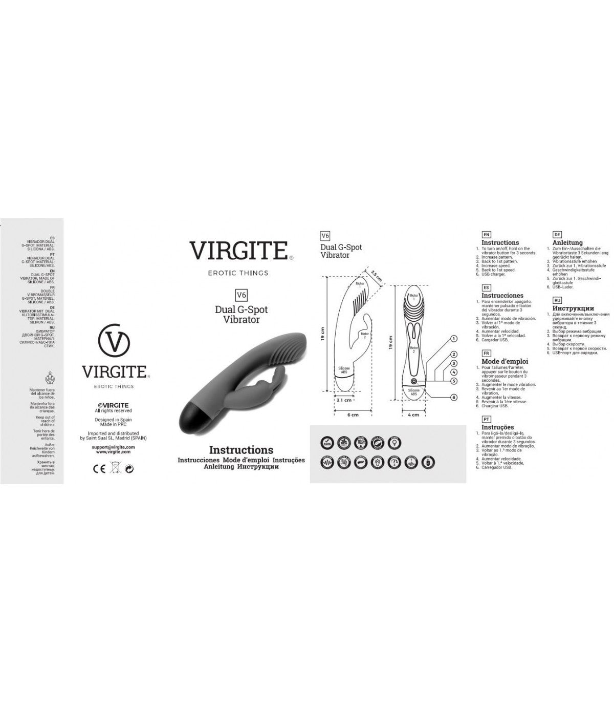 VIBRATORE RICARICABILE V6 BLU