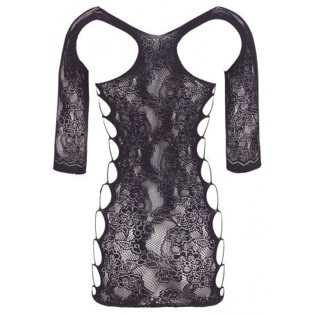 Sexy, enges Minikleid für Damen, heiße schwarze Netzwäsche, offen transparent