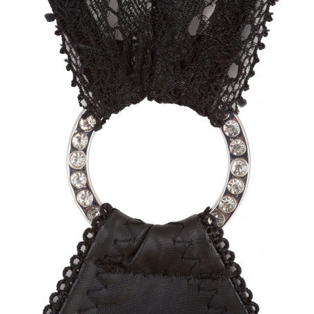 Sexy Mini-Lederkleid mit halterlosen Strümpfen