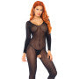 Tuta sleeves long black leg avenue
